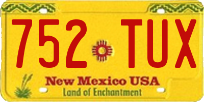 NM license plate 752TUX