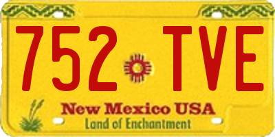 NM license plate 752TVE