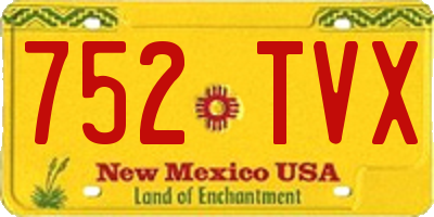NM license plate 752TVX
