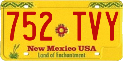 NM license plate 752TVY