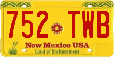 NM license plate 752TWB