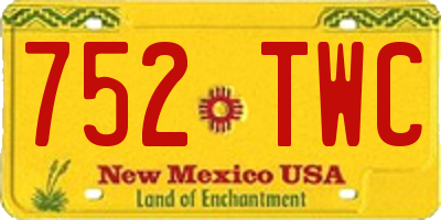NM license plate 752TWC