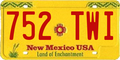 NM license plate 752TWI
