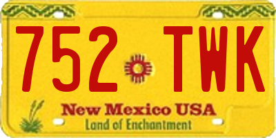 NM license plate 752TWK