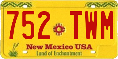 NM license plate 752TWM