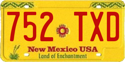 NM license plate 752TXD