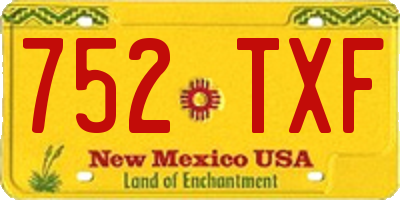 NM license plate 752TXF