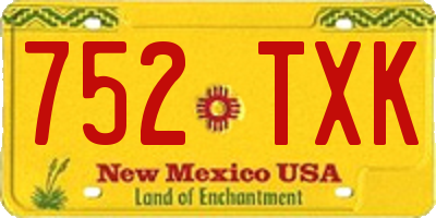 NM license plate 752TXK