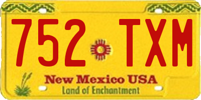 NM license plate 752TXM
