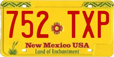 NM license plate 752TXP