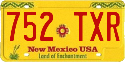 NM license plate 752TXR