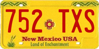 NM license plate 752TXS
