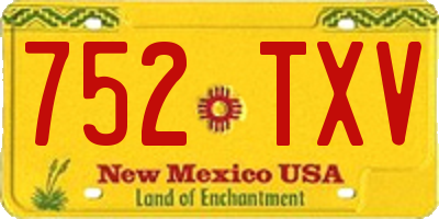 NM license plate 752TXV