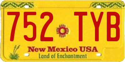 NM license plate 752TYB
