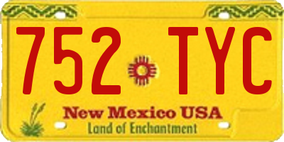 NM license plate 752TYC
