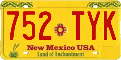 NM license plate 752TYK