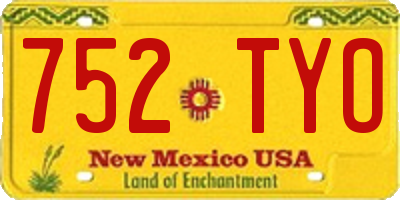 NM license plate 752TYO