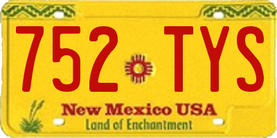 NM license plate 752TYS