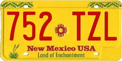 NM license plate 752TZL