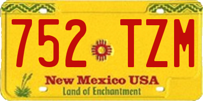 NM license plate 752TZM