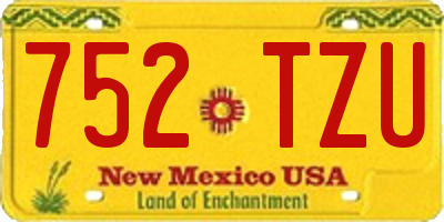 NM license plate 752TZU