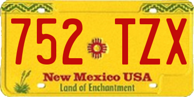 NM license plate 752TZX