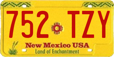 NM license plate 752TZY