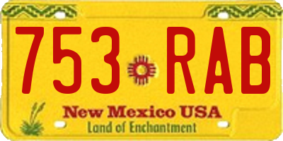 NM license plate 753RAB