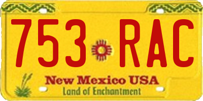 NM license plate 753RAC