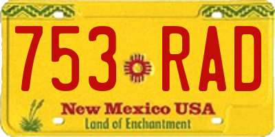 NM license plate 753RAD