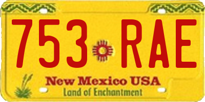 NM license plate 753RAE