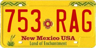 NM license plate 753RAG