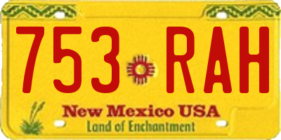 NM license plate 753RAH