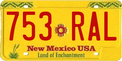 NM license plate 753RAL