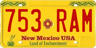 NM license plate 753RAM