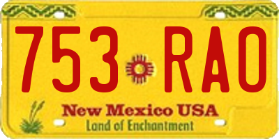 NM license plate 753RAO