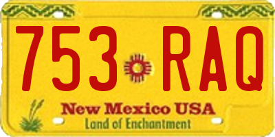 NM license plate 753RAQ