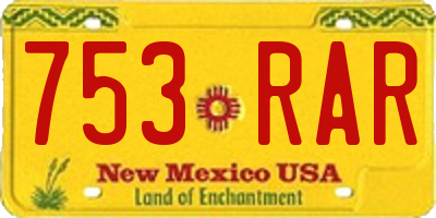 NM license plate 753RAR