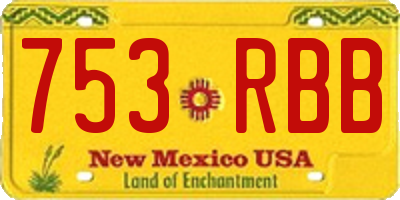 NM license plate 753RBB
