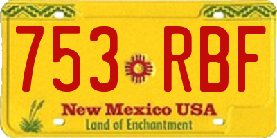 NM license plate 753RBF