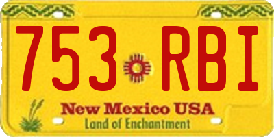 NM license plate 753RBI