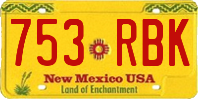 NM license plate 753RBK