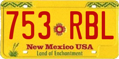 NM license plate 753RBL