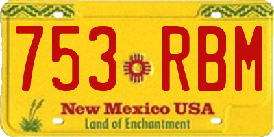 NM license plate 753RBM