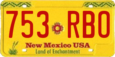 NM license plate 753RBO