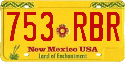 NM license plate 753RBR