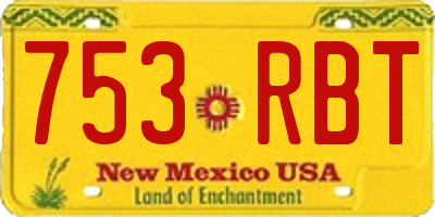 NM license plate 753RBT