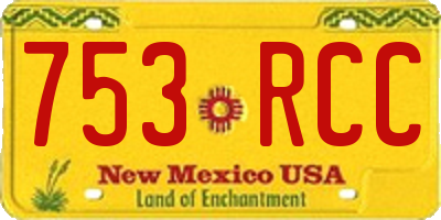 NM license plate 753RCC