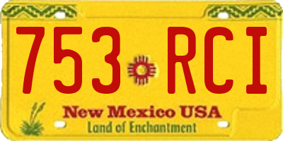 NM license plate 753RCI