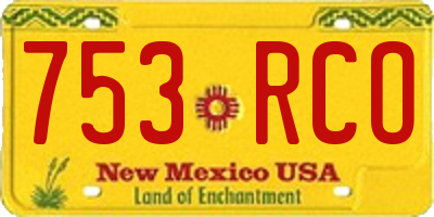 NM license plate 753RCO